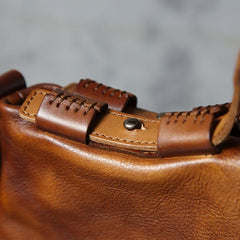 Handmade Leather Mens Cool Messenger Bag Briefcase Work Bag Business Bag Laptop Bag for men
