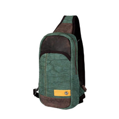 Green Canvas Sling Backpack Men's Sling Bag Coffee Chest Bag Canvas One shoulder Backpack For Men