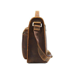 Cool Leather Mens Vintage Brown Small Side Bag Messenger Bag Shoulder Bag for Men - imessengerbags