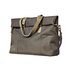 Cool Black Nylon Mens 15 inches Large Messenger Bag Briefcase Handbag Nylon Travel Green Shoulder Bag for Men - imessengerbags