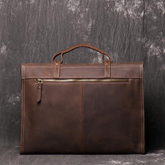 Casual Leather Men's Brown Professional Briefcase 15‘’ Laptop Handbag Business Bag For Men