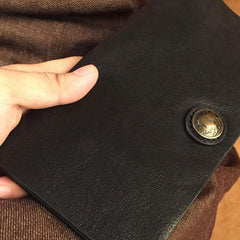 HandmadeLeather Mens Cool Long Leather Wallet Slim Travel Passport Wallet Clutch Wallet for Men - imessengerbags