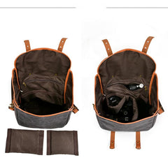 Cool Waxed Canvas Leather Mens Casual Messenger Bag DSLR Camera Bag Side Bag For Men - imessengerbags