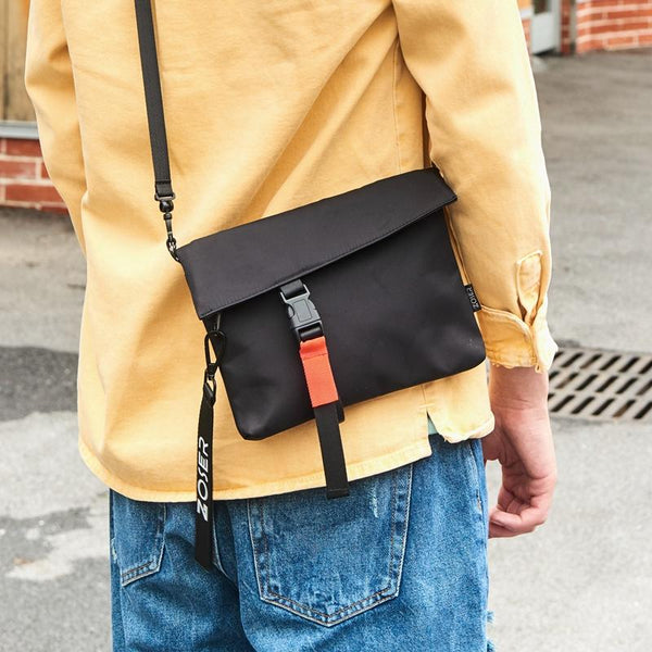 Black Casual Nylon Mens SMall Side Bag Chest Bag Black Messenger Bag Courier Bag for Men - imessengerbags
