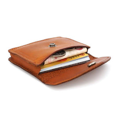 Leather Mens Envelope Front Pocket Wallet Card Wallet Cool Small Change Wallet for Men