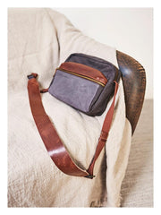 Canvas Mens Small Green Side Bag Canvas Messenger Bags Canvas Travel Courier Bag for Men - imessengerbags