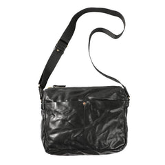 Casual Black Leather Mens Cool Side Bags Messenger Bag Brown Postman Courier Bags for Men - imessengerbags