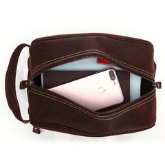 Cool Leather Mens Work Clutch Bag Wristlet Bag Clutch Handbag For Men - imessengerbags