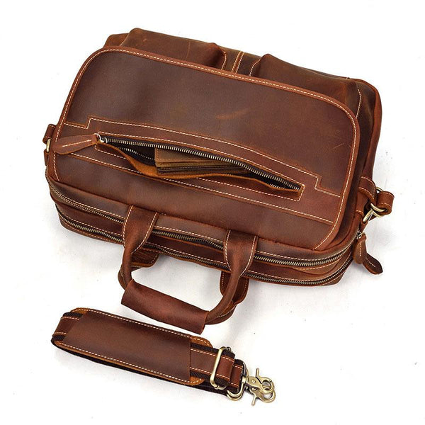 Cool Leather Men Vintage Briefcase Work Bag Handbag Shoulder Bags For Men - imessengerbags