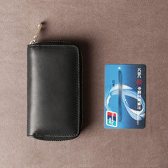 Handamde Genuine Leather Mens Cool Key Wallet Card Slim Wallet Key Holder Car Key Case for Men - imessengerbags