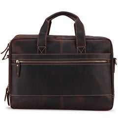 Dark Brown Large Leather Men's Professional Briefcase 17‘’ Laptop Handbag Briefcase Business Briefcase For Men