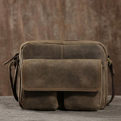 Handmade Leather Mens Cool Shoulder Bag Messenger Bag Chest Bag Bike Bag Cycling Bag for men - imessengerbags