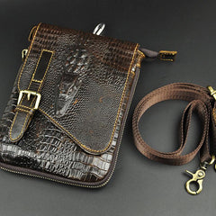 Cool Mens Leather Small Side Bag Belt Pouch Waist Pouch Holster Belt Case for Men