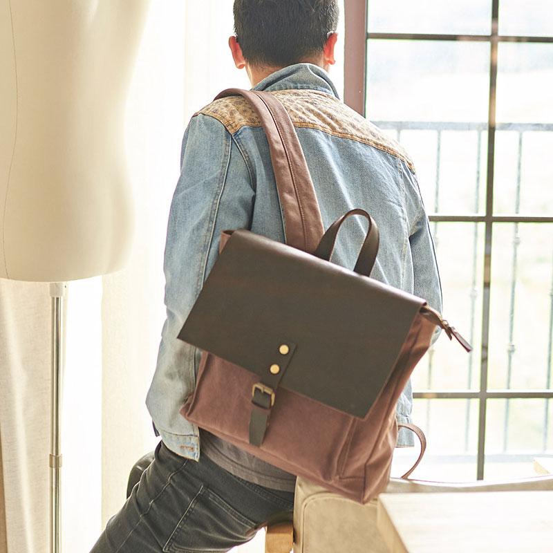 Cool Mens Canvas Backpack Canvas Travel Bag Canvas School Bag for Men - imessengerbags