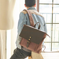 Cool Mens Canvas Backpack Canvas Travel Bag Canvas School Bag for Men - imessengerbags