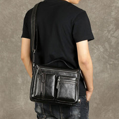 Genuine Leather Mens Cool Messenger Bag Briefcase Work Bag Business Bag for men