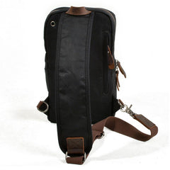 Cool Waxed Canvas Leather Mens Chest Bag Sling Bag One Shoulder Packs for men