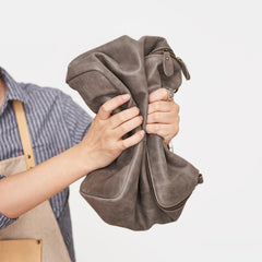 Cool Leather Mens Messenger Bag Square Brown Leather Courier Bags Postman Bags for Men - imessengerbags