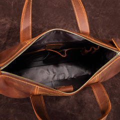 Vintage Leather Mens Laptop Handbag Work Bag Business Bag Shoulder Bag For Men - imessengerbags