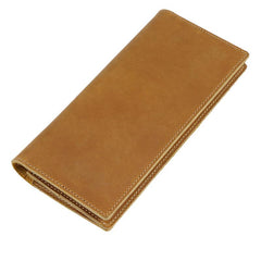 Cool Black Mens Leather Bifold Long Wallets Checkbook Wallet for Men with Coin Holder