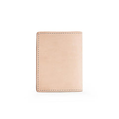 Beige Leather Mens Vertical billfold Wallet Front Pocket Wallet Bifold Handmade Small Wallets For Men - imessengerbags