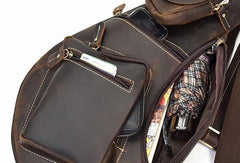 Cool Leather Chest Bag Sling CrossBody Bag Sling Travel Bag Sling Hiking Bag For Men