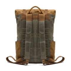 Waxed Canvas Mens Travel Backpacks Canvas School Backpacks Laptop Backpack for Men - imessengerbags