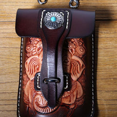 Leather Belt Pouch Mens Small Cases Waist Bag Hip Pack Belt Bag Fanny Pack Bumbag for Men - imessengerbags