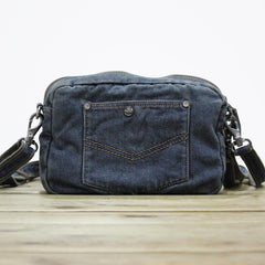 Blue Denim Mens Casual Side Bag Small Messenger Bag Jean Postman Bag Courier Bag For Men - imessengerbags
