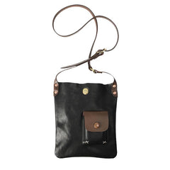 Vintage Tan Handmade LEATHER MEN'S Side BAG Courier Bag MESSENGER BAG Black Leather Postman BAG FOR MEN - imessengerbags