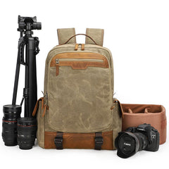 CANVAS WATERPROOF 15‘’ MENS LARGE NIKON CAMERA BACKPACK CANON CAMERA BAG DSLR CAMERA BAG FOR MEN - imessengerbags
