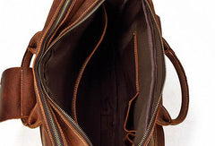 Vintage Cool Leather Briefcase Handbag Business Briefecases Shoulder Bag for men