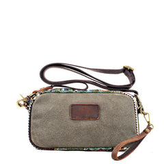 Cool Canvas Mens Green Clutch Bag Mini Side Bag Gray Small Messenger Bag For Men - imessengerbags