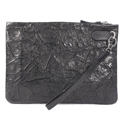 Handmade Leather Mens Black Cool Long Wallet Wirstlet Bag Ultra Thin Clutch Wallet for Men - imessengerbags