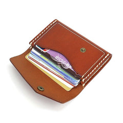 Leather Mens Card Wallet Front Pocket Wallet Small Slim Wallet Change Wallet for Men - imessengerbags