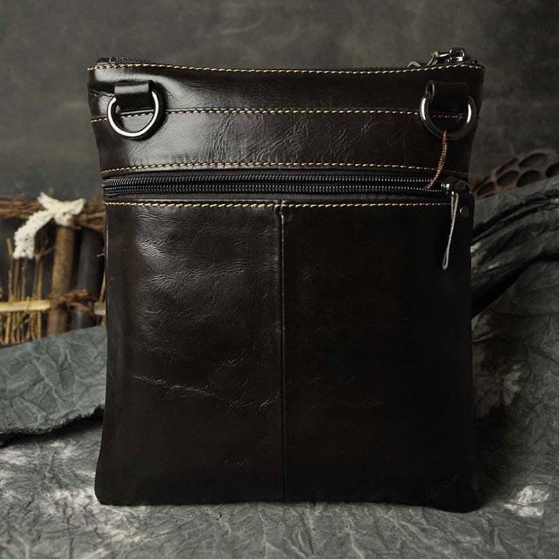 Mens Leather Small Side Bag Messenger Bag Courier bag for Men - imessengerbags