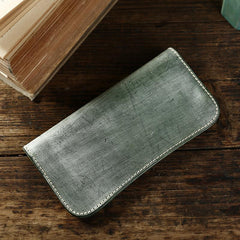 Handmade Mens Brown Leather Long Wallet Bifold Long Wallet Brown Card Wallet For Men - imessengerbags