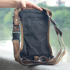 Black Denim Mens Casual Small Belt Bag Fanny Pack Messenger Bag Green Jean Waist Bag DropLeg Bags For Men - imessengerbags