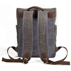 Waxed Canvas Leather Mens Backpack Canvas Travel Backpacks Canvas School Backpack for Men - imessengerbags