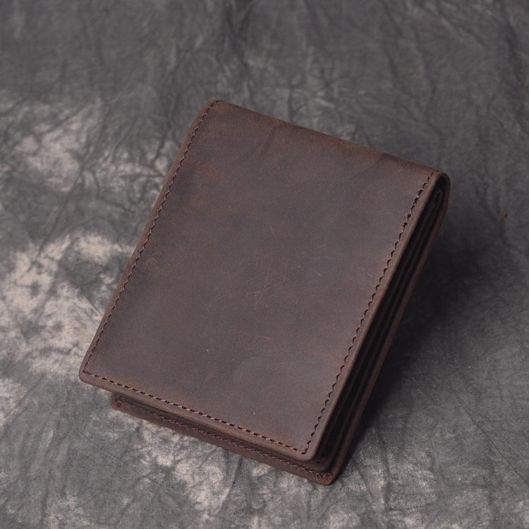 Cool RFID Leather Mens Bifold Small Wallet billfold Wallet Front Pocket Wallets for Men - imessengerbags