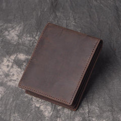Cool RFID Leather Mens Bifold Small Wallet billfold Wallet Front Pocket Wallets for Men - imessengerbags