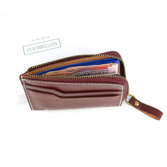 Leather Mens Front Pocket Wallets Small Slim Wallet Card Wallet Change Wallet for Men - imessengerbags