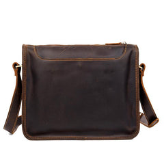 Fashion Dark Brown Leather 11 inches Postman Bag Messenger Bags Courier Bag for Men