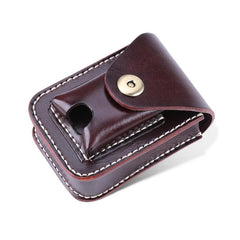 Leather Mens Cigarette Cases with Lighter Holder With Belt Loop Cigarette Holder For Men