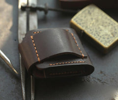 Handmade Leather Mens Standard Zippo Lighter Case With Belt Loop Zippo Cool Standard Lighter Holders For Men
