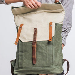 Cool Canvas Gray Travel Bag Mens Backpack Canvas Canvas School Bag for Men