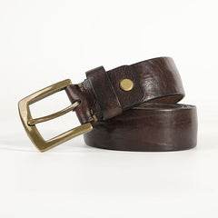 Cool Distressed Coffee Leather Vintage Leather Belt Mens Khaki Leather Mens Belt  Brown Belt for Men