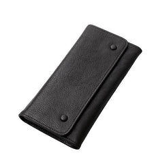 Tan Cool Leather Mens Long Wallet Black Bifold Wallet Long Wallet Brown Phone Wallet For Men - imessengerbags