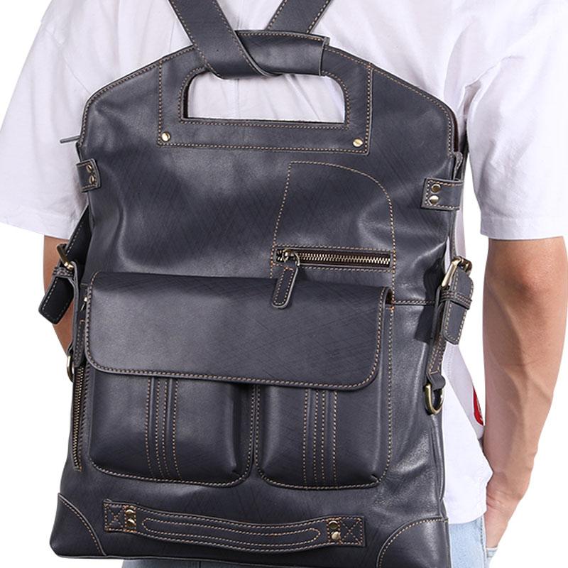 Cool 3-in-1 Brown Leather Mens Backpack Side Bag Laptop Handbag Backpack for Men Cool 3-in-1 Brown Leather Mens Backpack Side Bag Laptop Handbag Backpack for Men