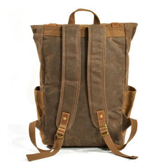 Waxed Canvas Mens Backpacks Canvas Travel Backpack Canvas School Backpack for Men